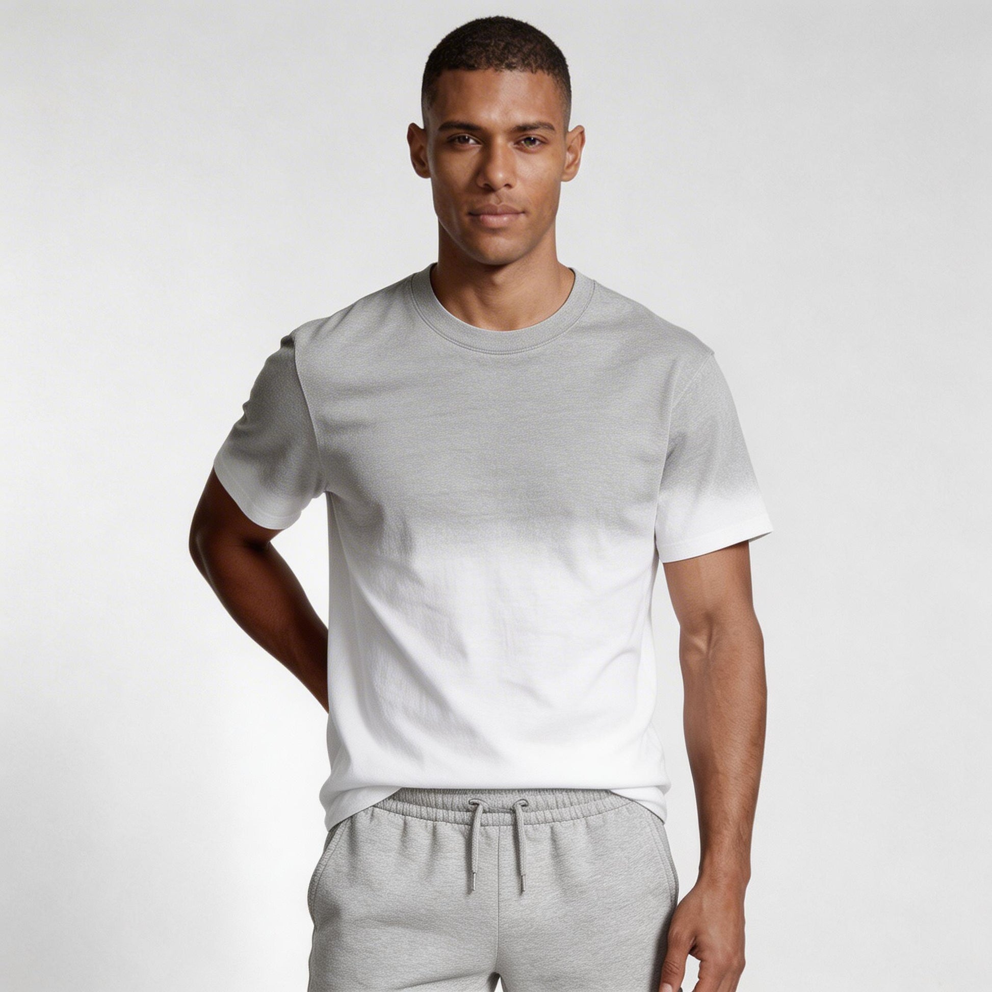 Ombre Gradient Crew Neck T-Shirt Short Sleeve for Men