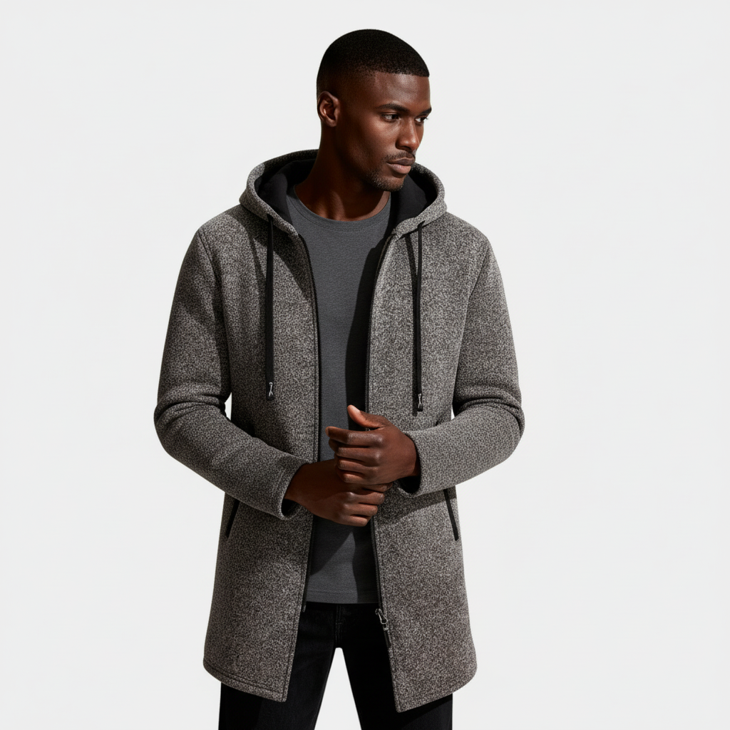 Longline Hooded Full-Zip Jacket Regular Fit for Men