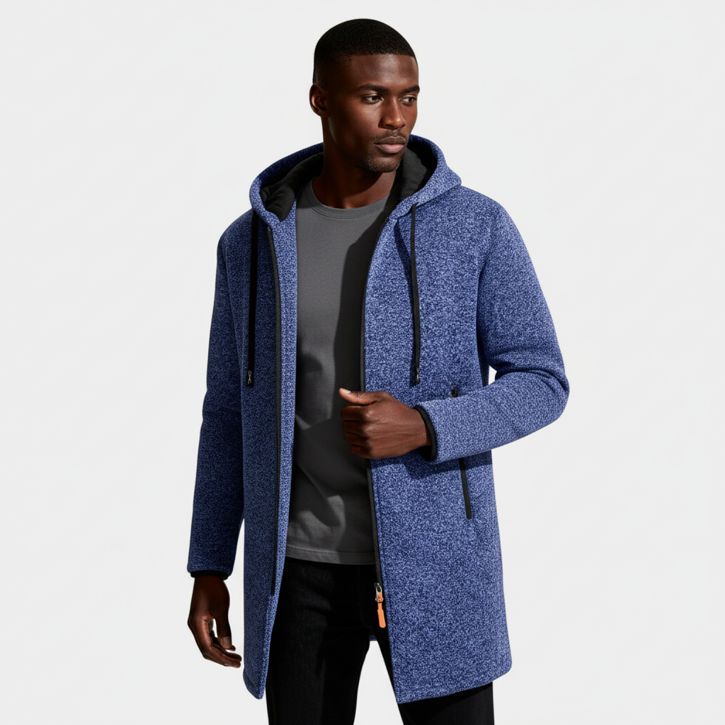 Longline Hooded Full-Zip Jacket Regular Fit for Men