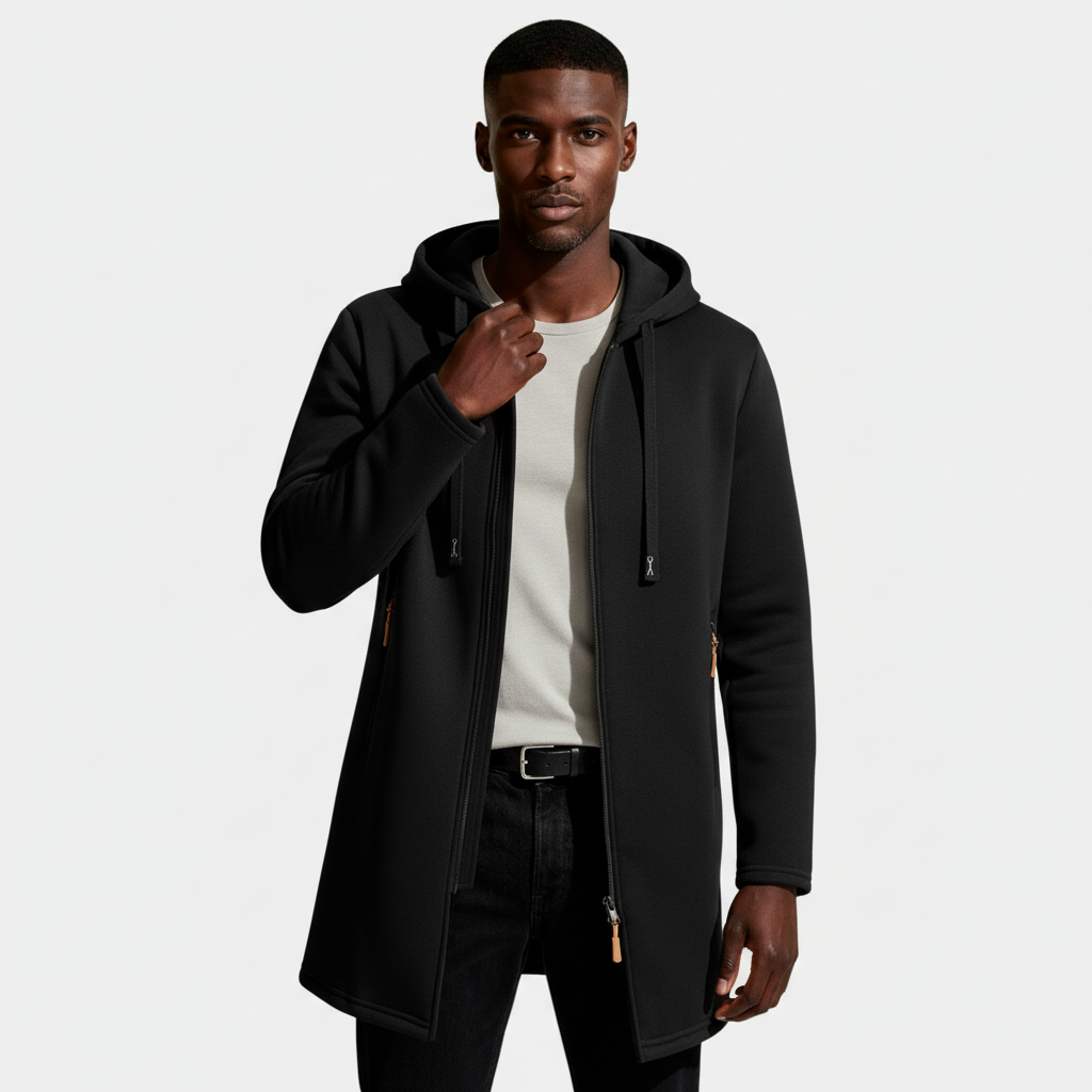 Longline Hooded Full-Zip Jacket Regular Fit for Men