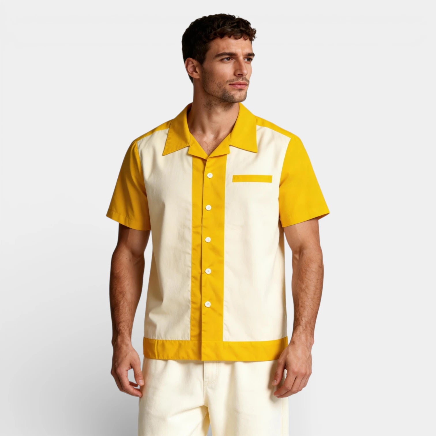 Short Sleeve Button-Up Shirt Regular Fit for Men