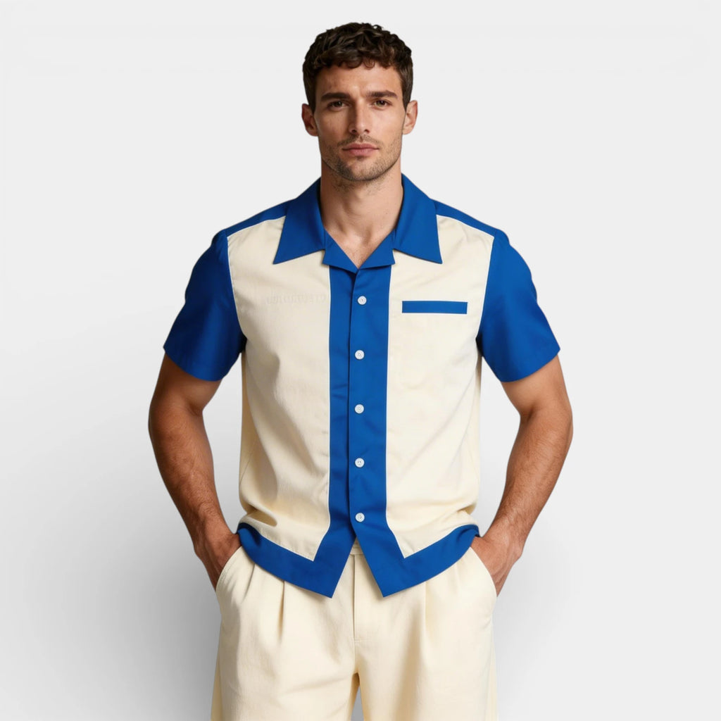 Short Sleeve Button-Up Shirt Regular Fit for Men