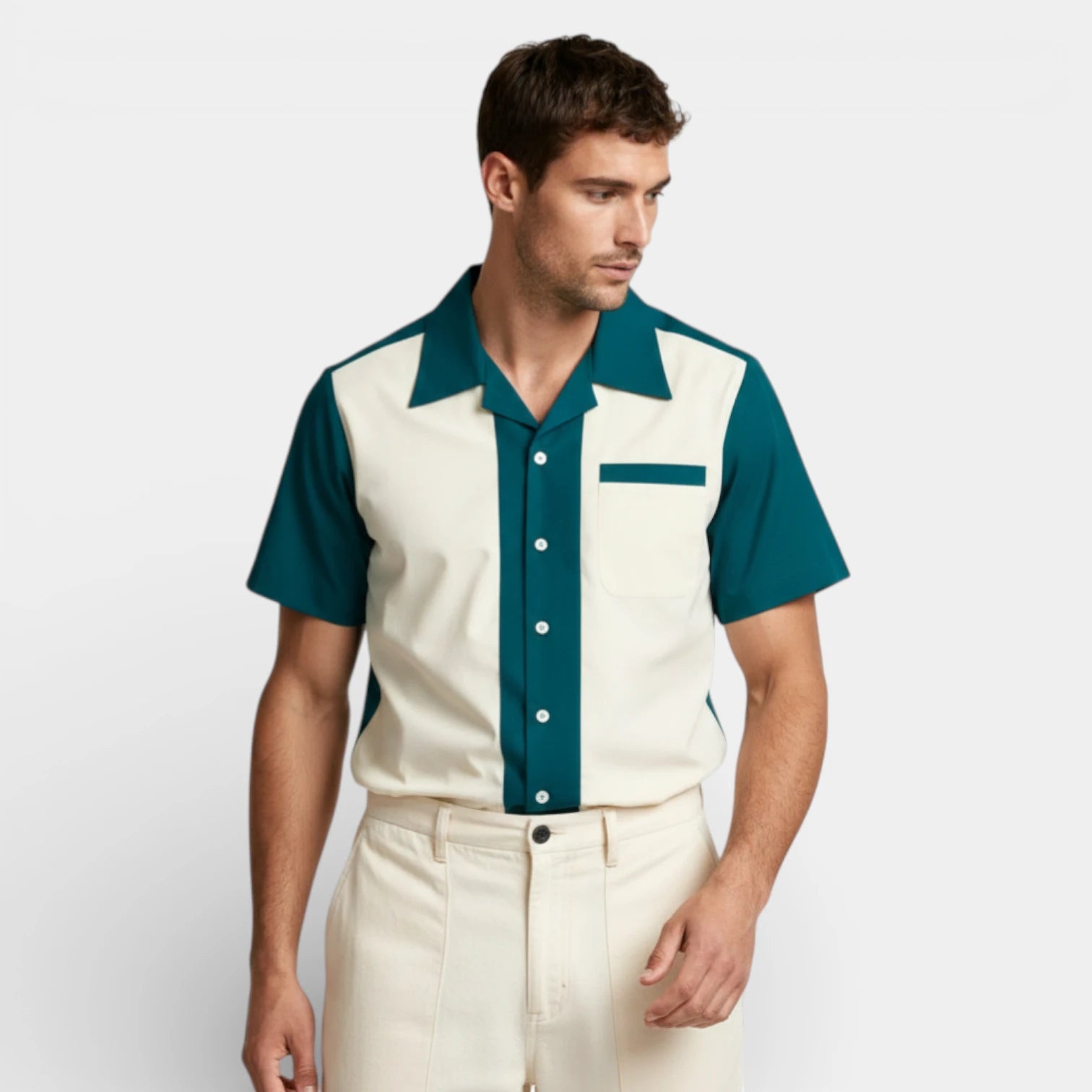 Short Sleeve Button-Up Shirt Regular Fit for Men