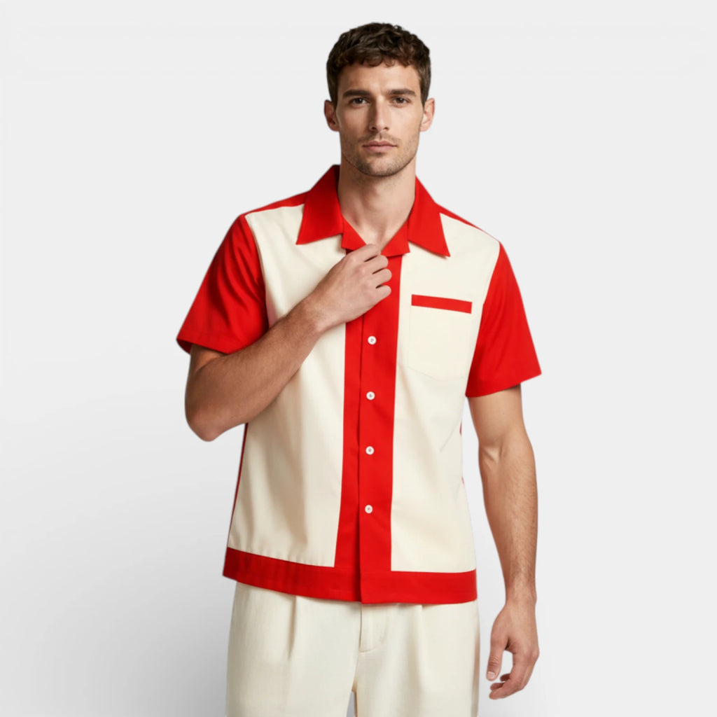 Short Sleeve Button-Up Shirt Regular Fit for Men