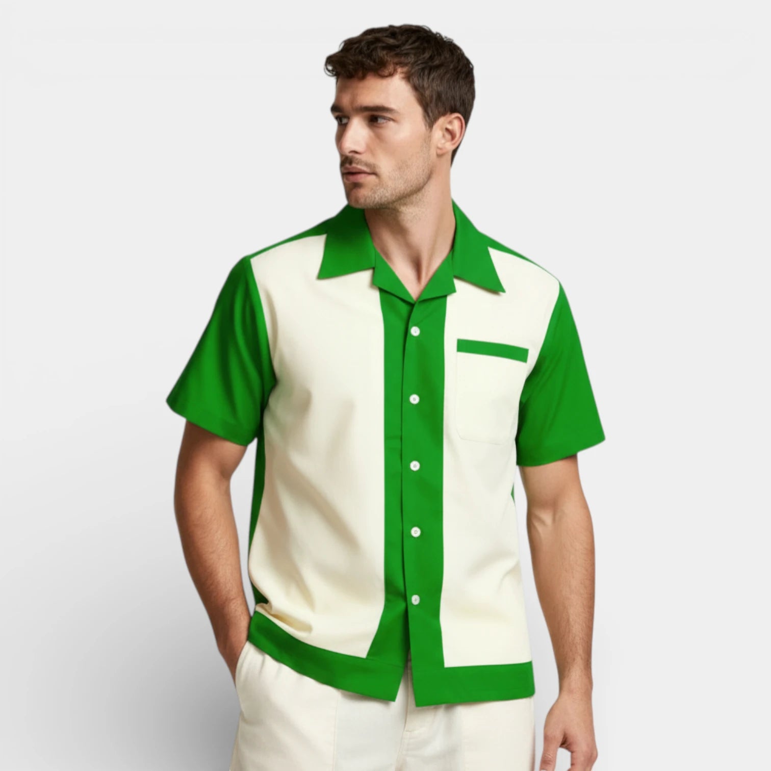 Short Sleeve Button-Up Shirt Regular Fit for Men