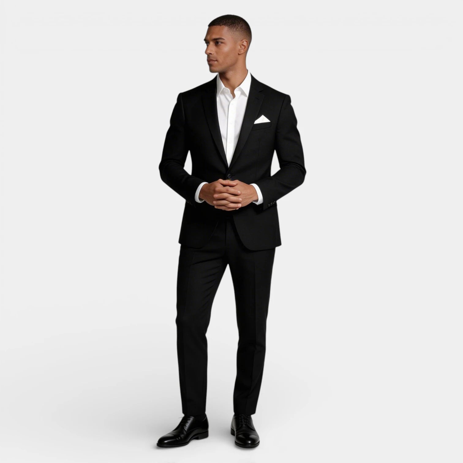 Single Button Blazer Tailored Trousers Suit Set for Men
