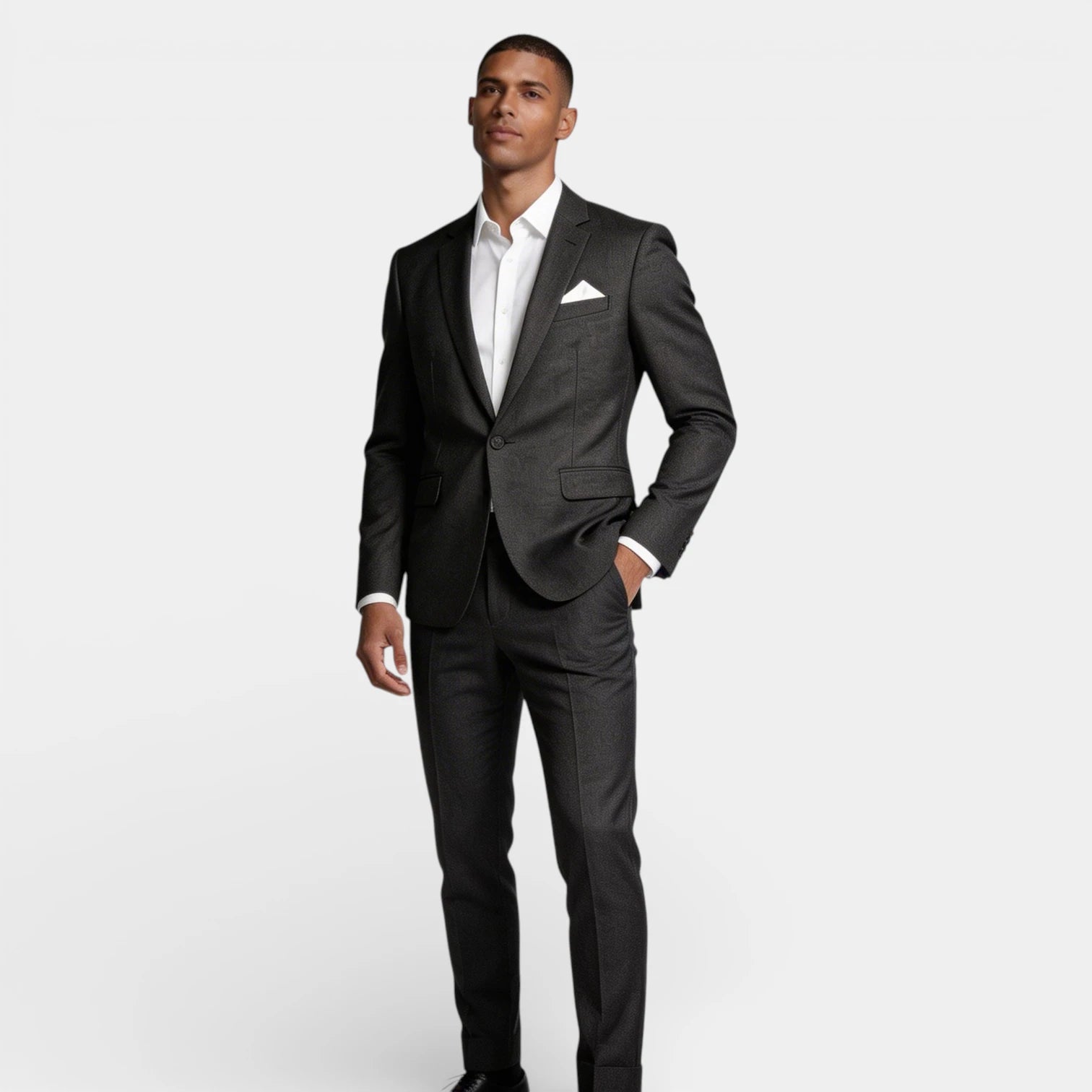 Single Button Blazer Tailored Trousers Suit Set for Men