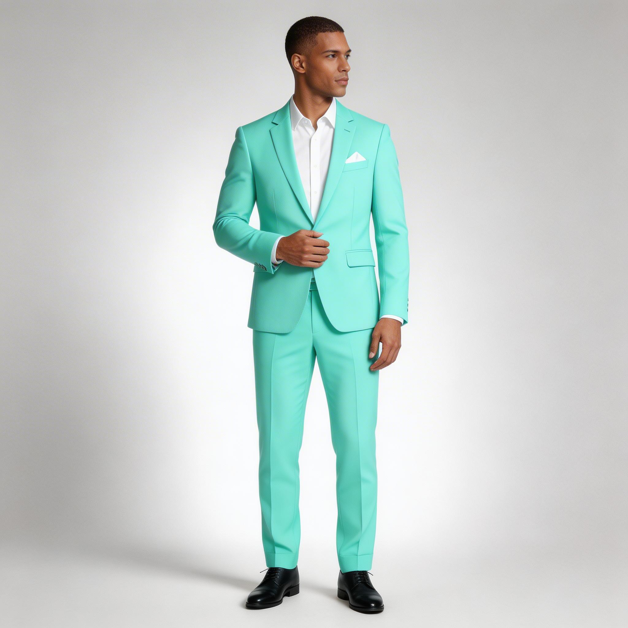 Single Button Blazer Tailored Trousers Suit Set for Men