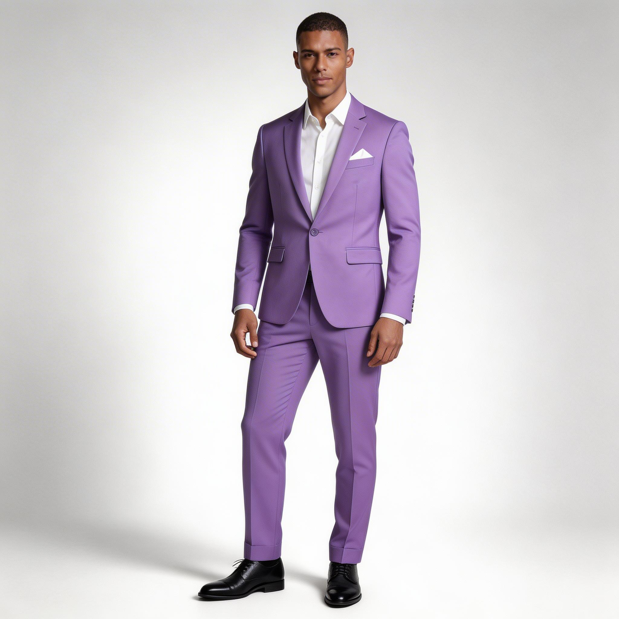 Single Button Blazer Tailored Trousers Suit Set for Men