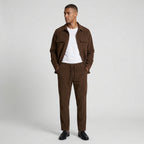Ribbed Texture Button-Up Shirt Pants Set for Men