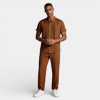 Button-Up Shirt Straight Leg Pants Two-Piece Set for Men