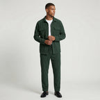 Ribbed Texture Button-Up Shirt Pants Set for Men