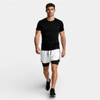 Athletic T-Shirt Drawstring Shorts Two-Piece Set for Men