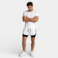 Athletic T-Shirt Drawstring Shorts Two-Piece Set for Men