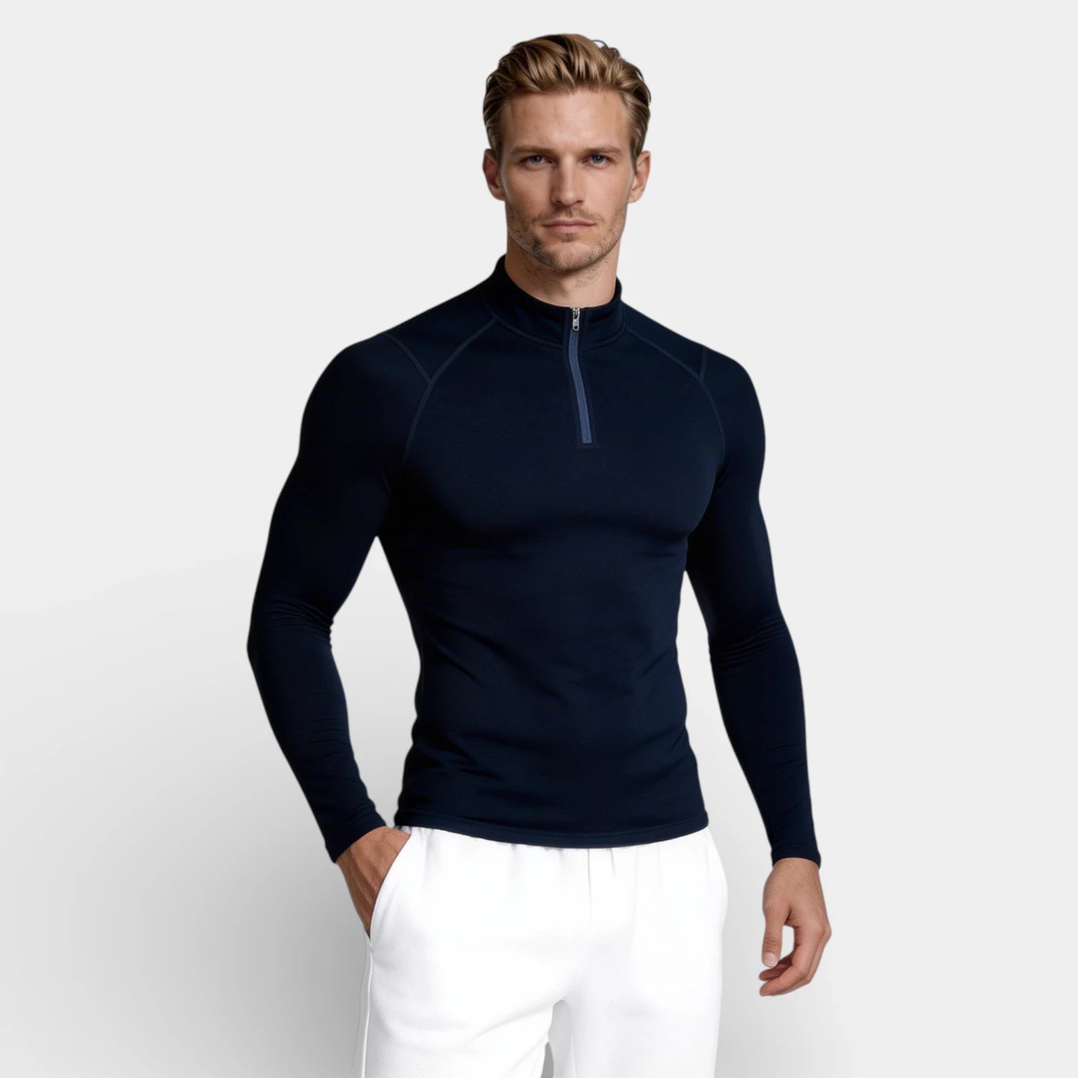 Quarter-Zip Athletic Pullover Long Sleeve for Men