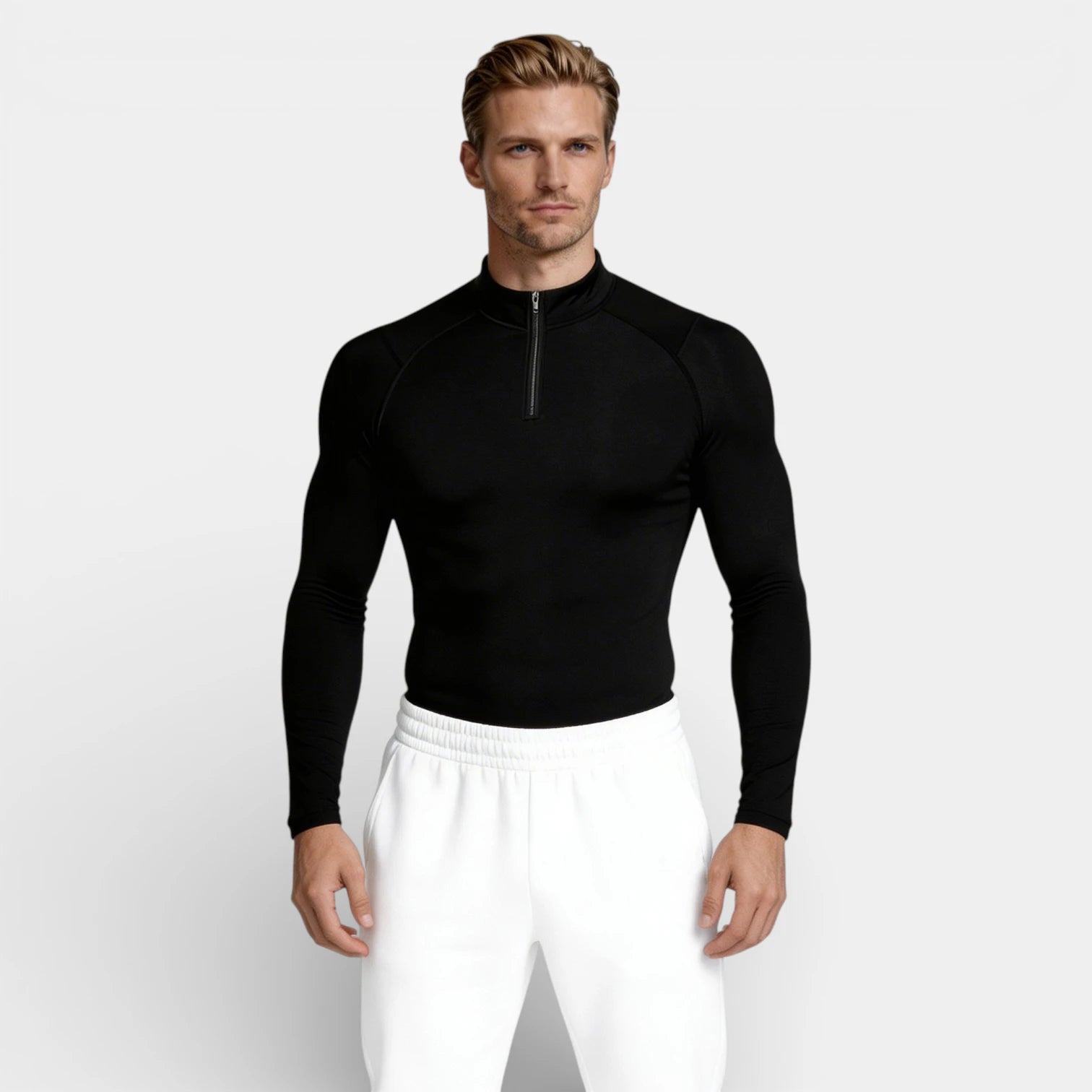 Quarter-Zip Athletic Pullover Long Sleeve for Men