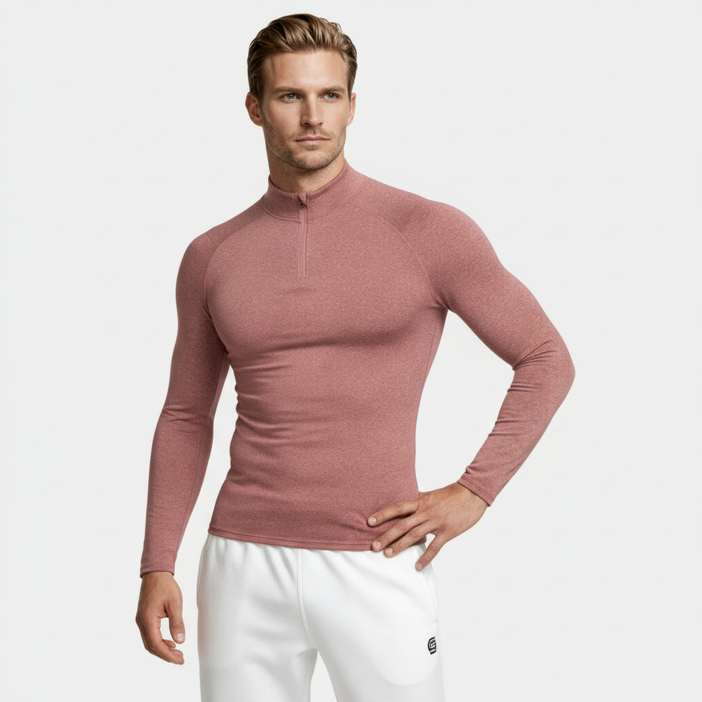 Quarter-Zip Athletic Pullover Long Sleeve for Men