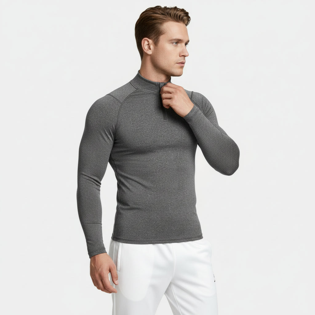 Quarter-Zip Athletic Pullover Long Sleeve for Men