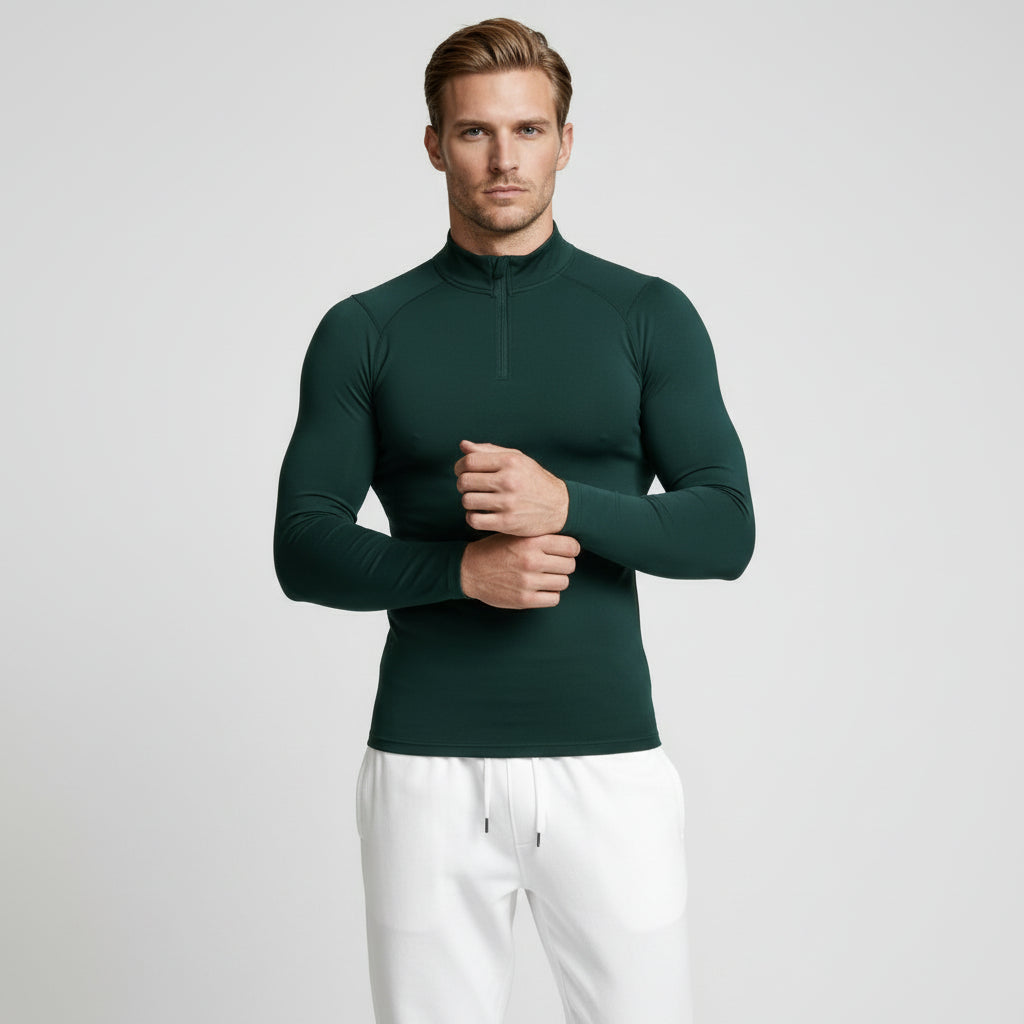 Quarter-Zip Athletic Pullover Long Sleeve for Men