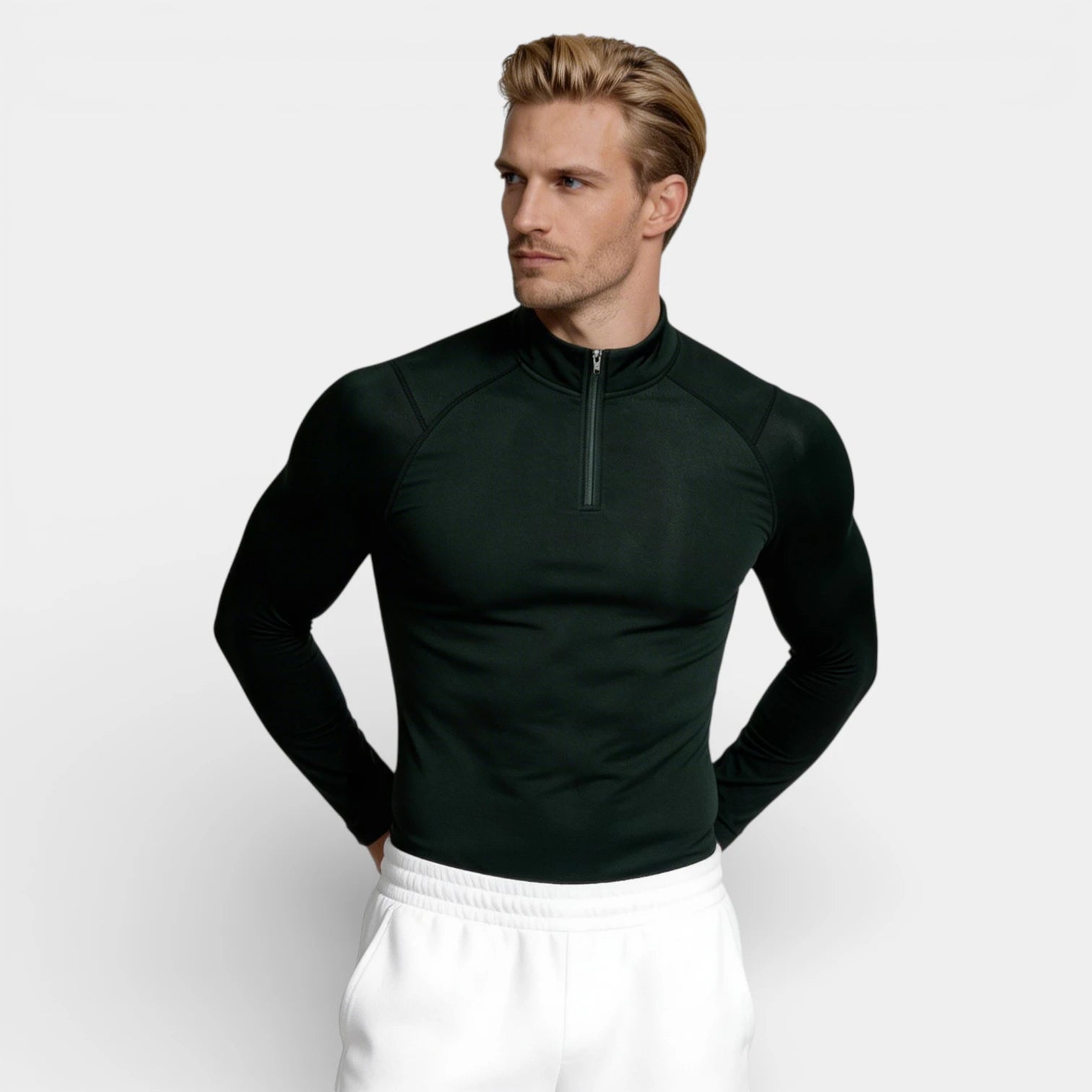 Quarter-Zip Athletic Pullover Long Sleeve for Men