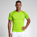 Crew Neck Athletic T-Shirt Contrast Panel for Men