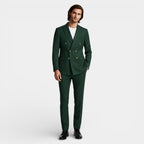 Double Breasted Suit Jacket Peak Lapel Regular Fit for Men