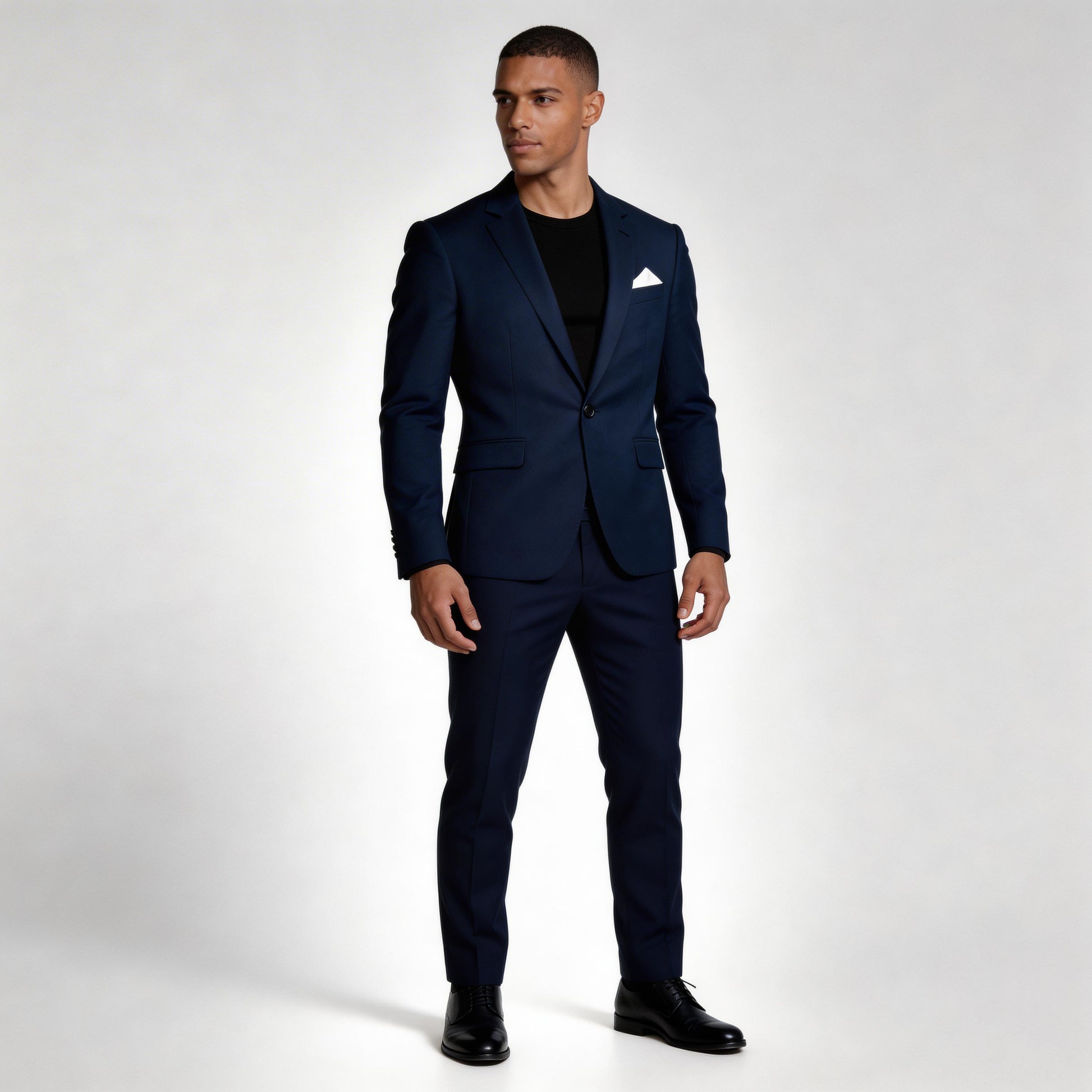 Single Button Blazer Tailored Trousers Suit Set for Men