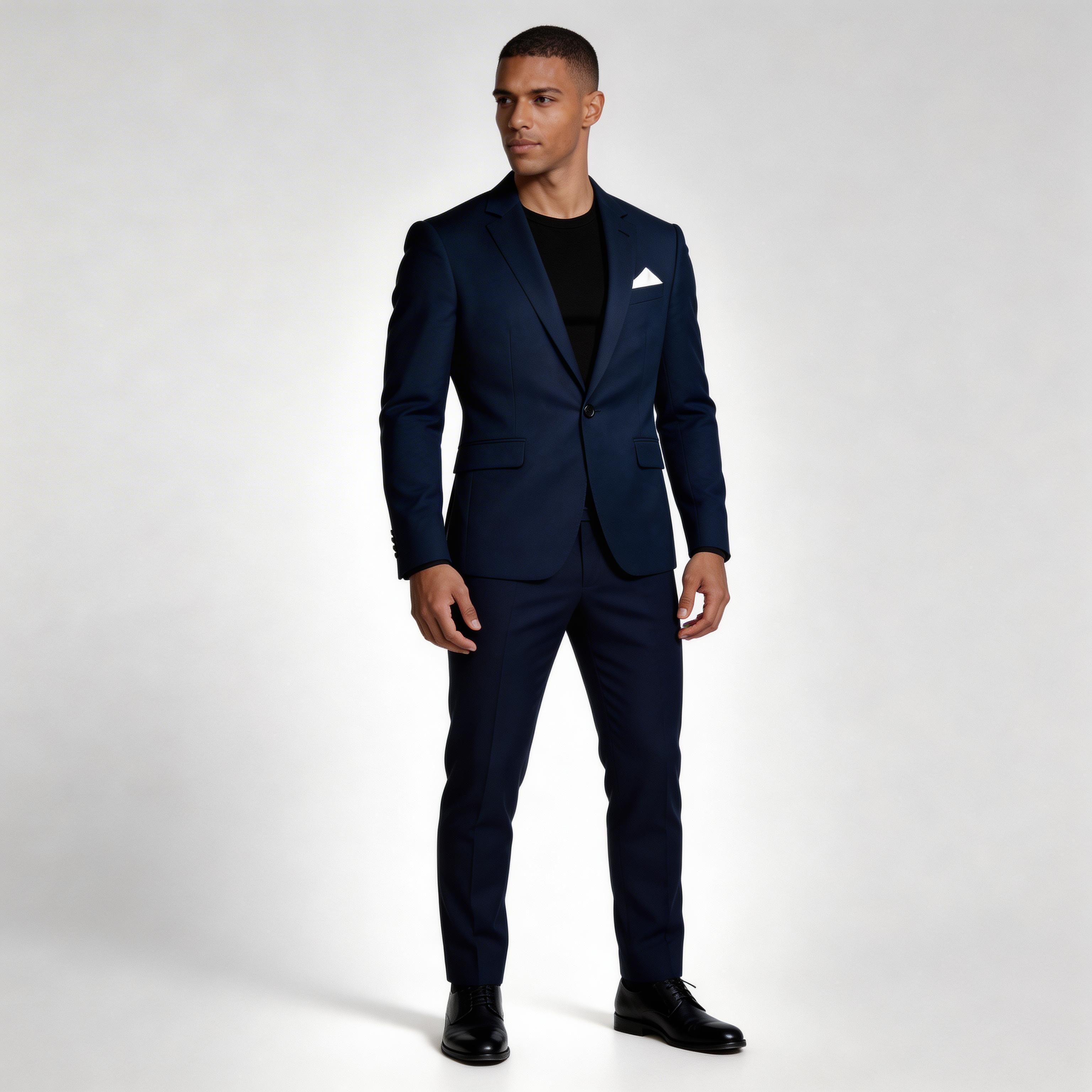 Single Button Blazer Tailored Trousers Suit Set for Men