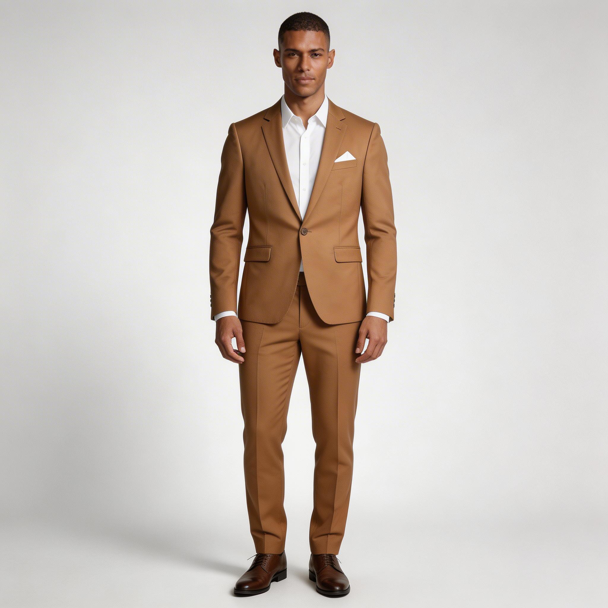 Single Button Blazer Tailored Trousers Suit Set for Men