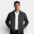 Polo Collar Zip-Up Jacket Regular Fit for Men