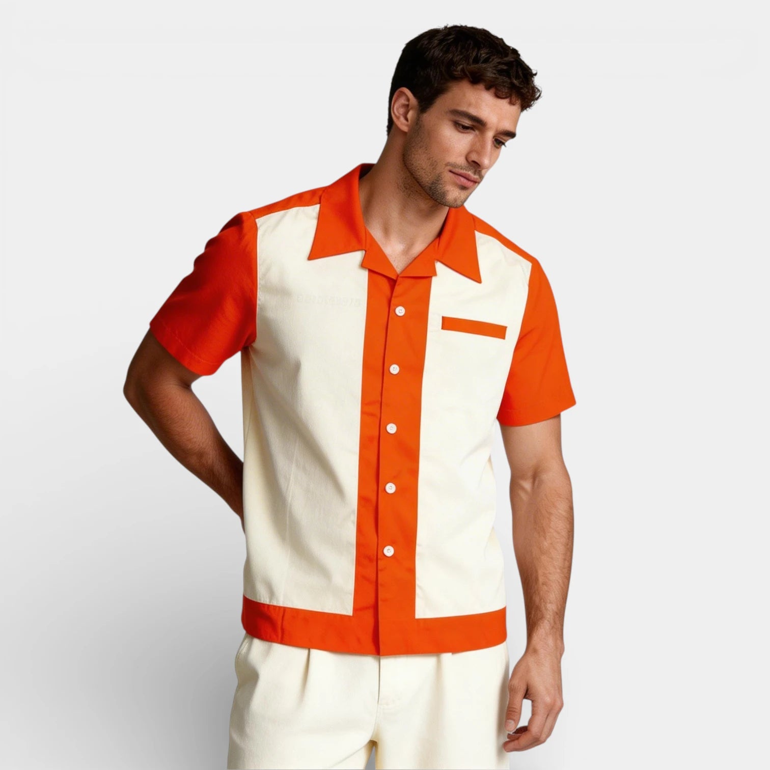 Short Sleeve Button-Up Shirt Regular Fit for Men
