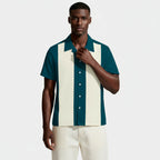 Short Sleeve Button-Up Panel Shirt Regular Fit for Men