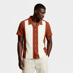 Short Sleeve Button-Up Panel Shirt Regular Fit for Men