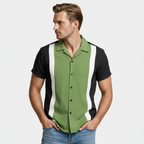 Short Sleeve Camp Collar Button-Up Shirt for Men