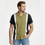 Short Sleeve Camp Collar Button-Up Shirt for Men