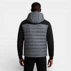 Quilted Hooded Zip-Up Jacket Stretch Sleeves for Men