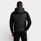 Quilted Hooded Zip-Up Jacket Stretch Sleeves for Men