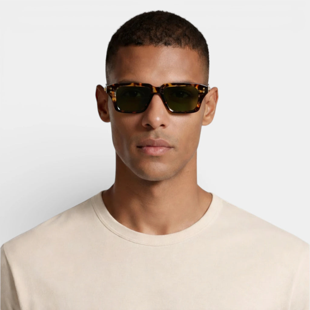 Square Frame Sunglasses Gold Detail for Men