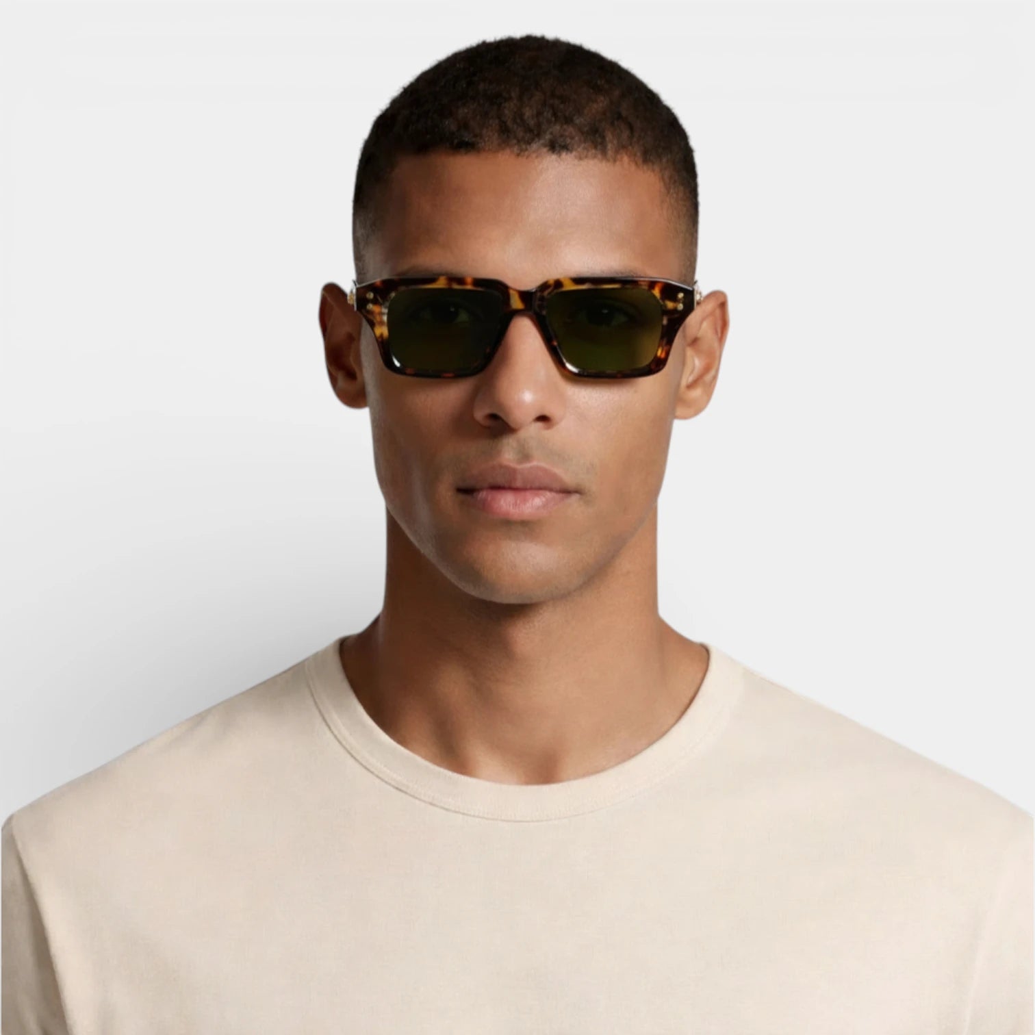 Square Frame Sunglasses Gold Detail for Men