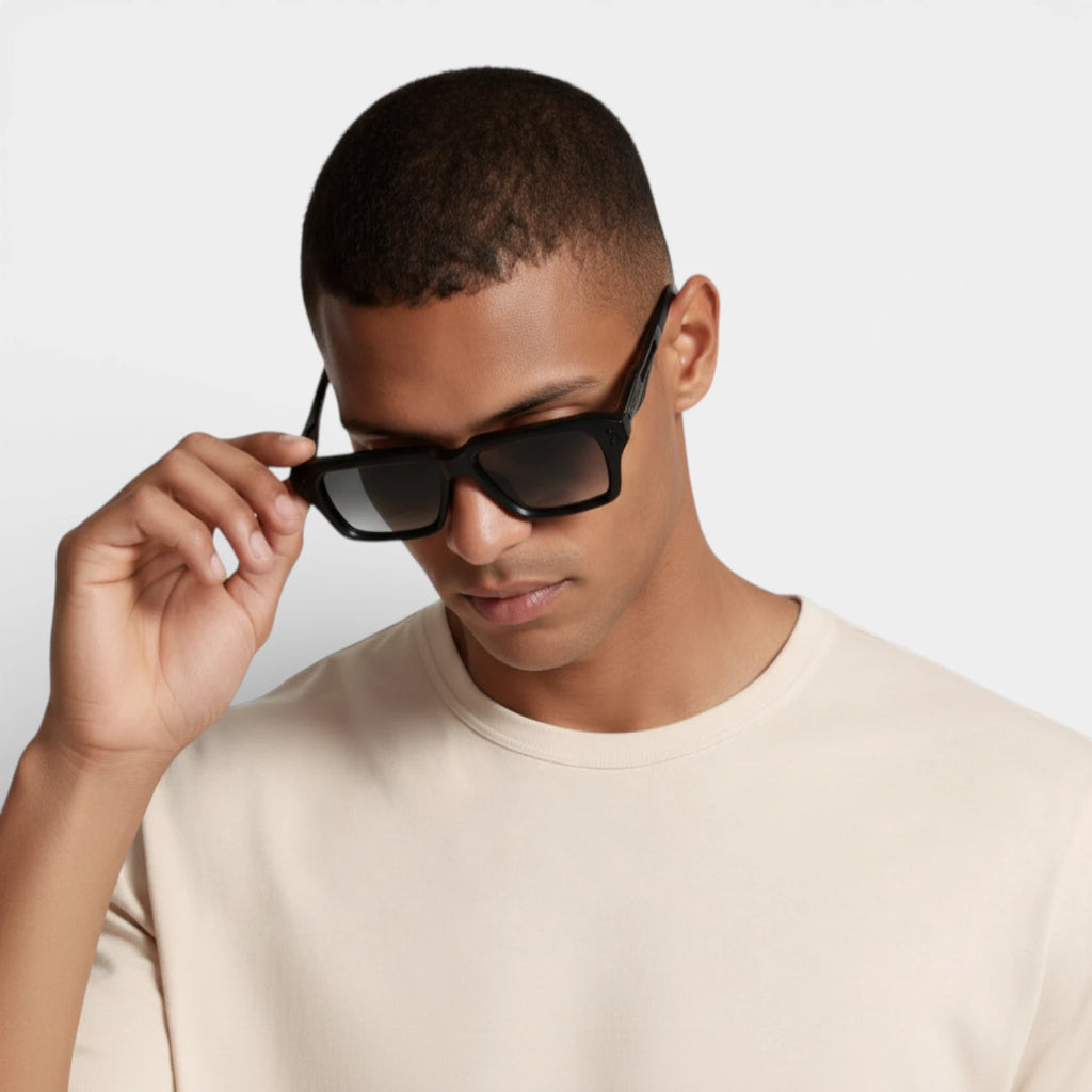 Square Frame Sunglasses Gold Detail for Men