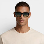 Square Frame Sunglasses Gold Detail for Men
