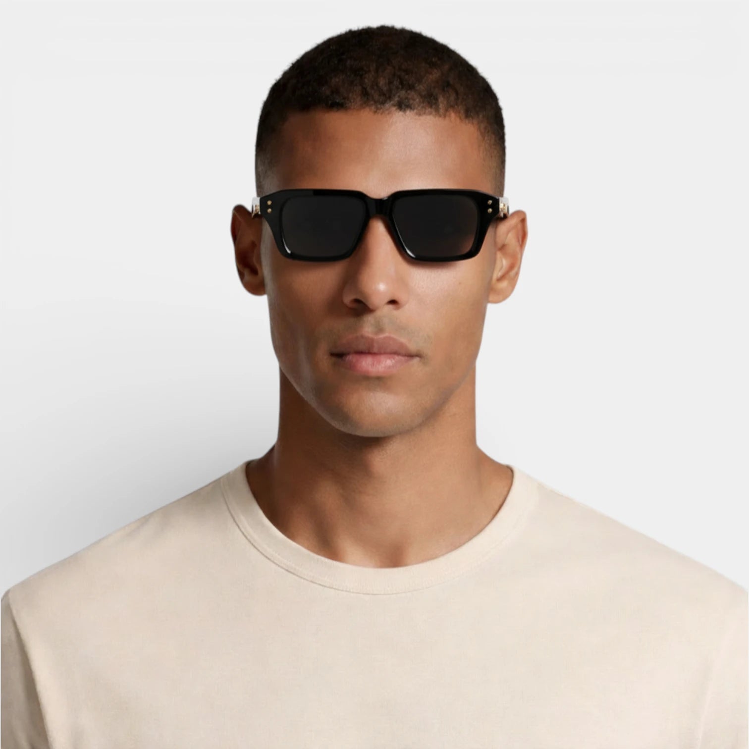 Square Frame Sunglasses Gold Detail for Men