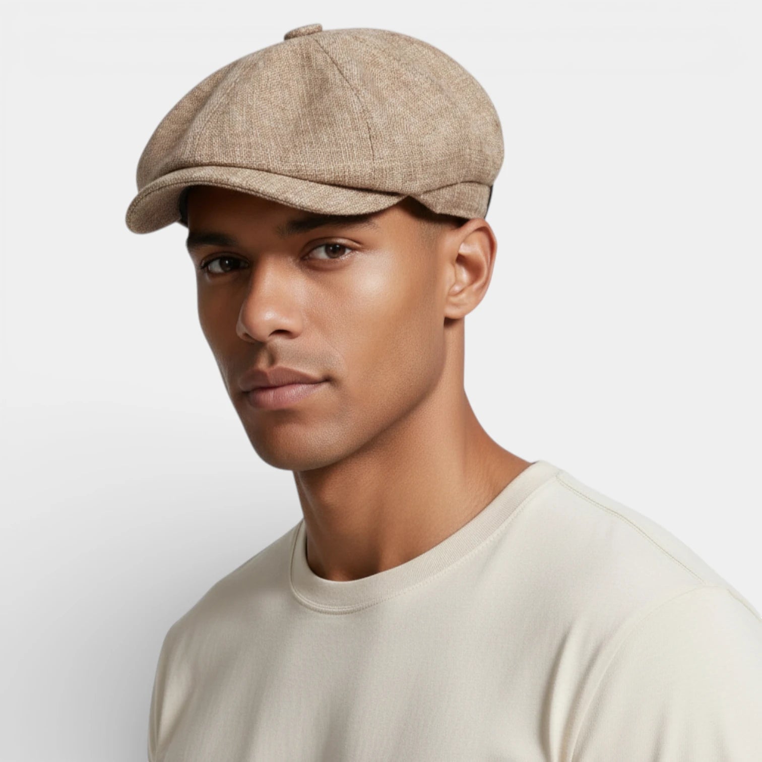 Textured Newsboy Cap Rounded Fit for Men