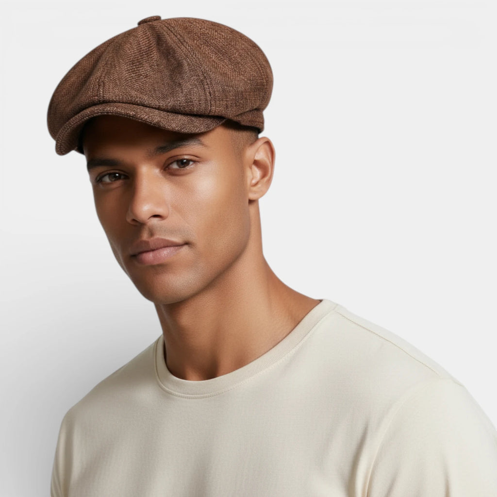 Textured Newsboy Cap Rounded Fit for Men
