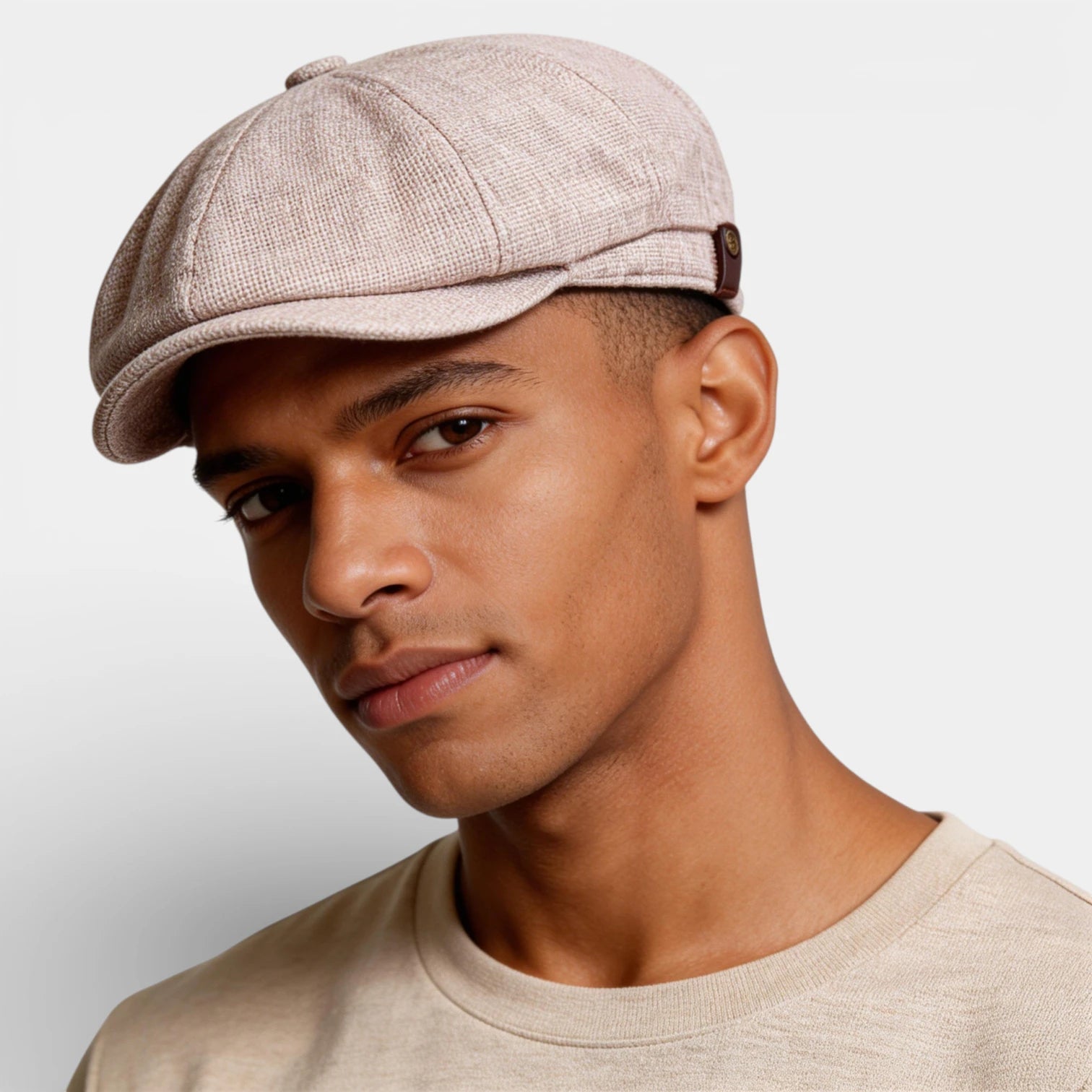 Textured Newsboy Cap Rounded Fit for Men