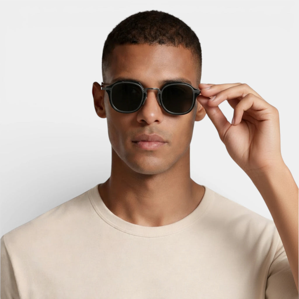 Round Frame Sunglasses Dark Tinted Lenses for Men