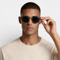 Round Frame Sunglasses Dark Tinted Lenses for Men