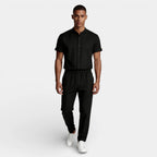 Button-Up Shirt Straight Leg Pants Two-Piece Set for Men