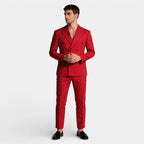 Double Breasted Pinstripe Suit Set for Men