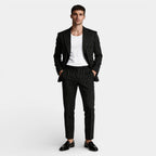 Double Breasted Pinstripe Suit Set for Men